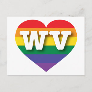 I Love West Virginia Rainbow Heart Postcard