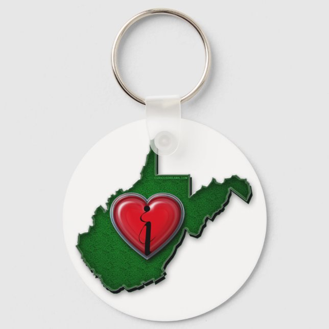 I love West Virginia Too Key Ring (Front)