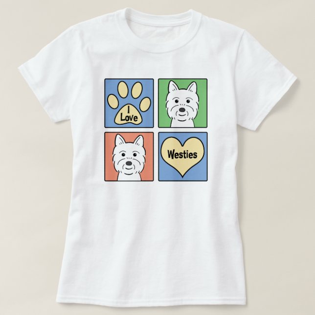 I Love Westies T-Shirt (Design Front)