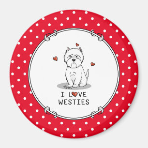 I Love Westies - West Highland White Terriers Cute Magnet