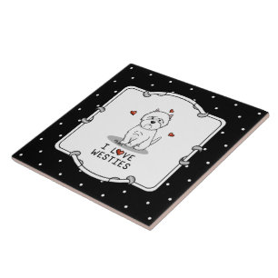 I Love Westies - West Highland White Terriers Cute Tile