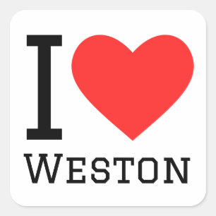 I love Weston  Square Sticker