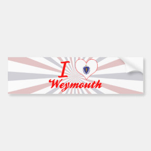 I Love Weymouth, Massachusetts Bumper Sticker