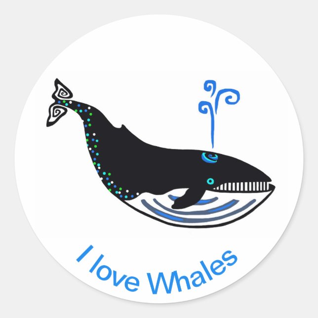 I love WHALES - Animal activist -Nature -Wildlife Classic Round Sticker (Front)