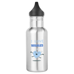 I Love Whales Funny Gift for Whales Lover 532 Ml Water Bottle