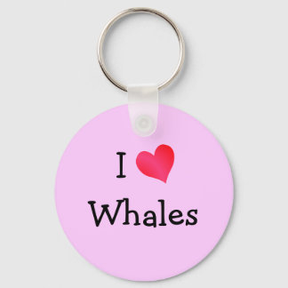 I Love Whales Key Ring