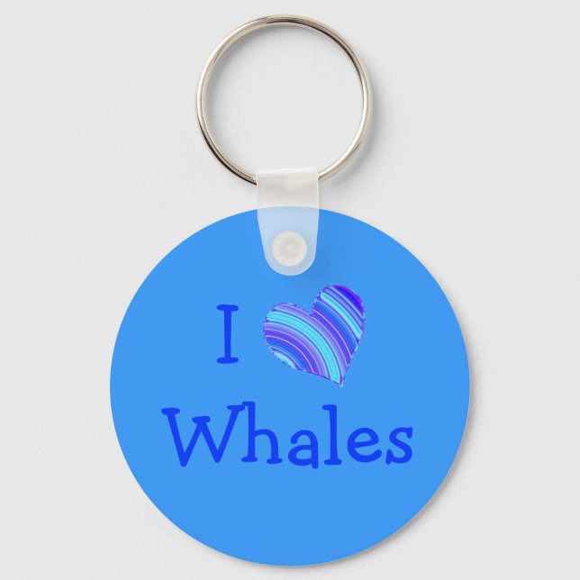 I Love Whales Key Ring (Front)