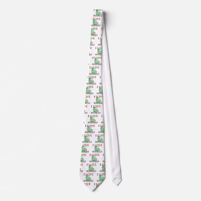 I Love Whales Tie (Front)