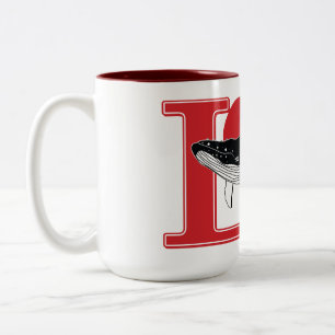I Love Whales Two-Tone Coffee Mug