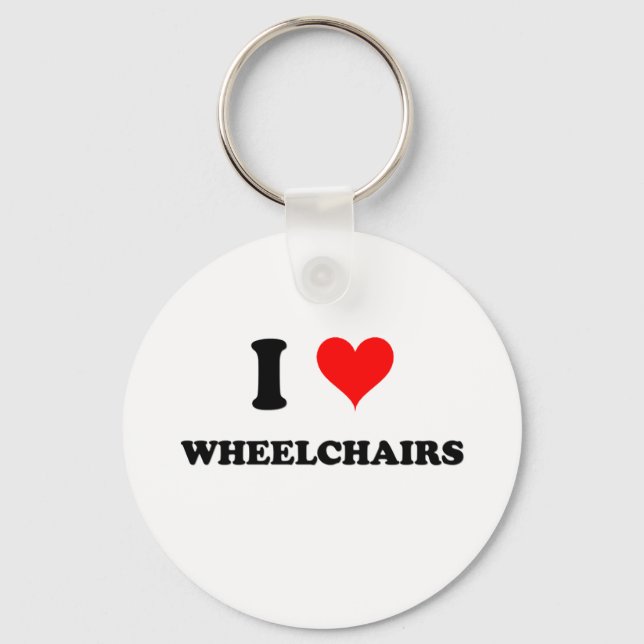 I Love Wheelchairs Key Ring (Front)