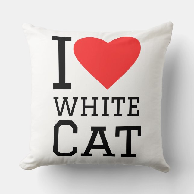 I love white cat cushion (Front)