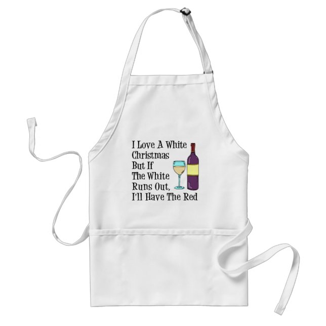 I Love White Christmas Wine Humour Standard Apron (Front)