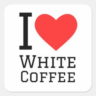 I love white coffee  square sticker