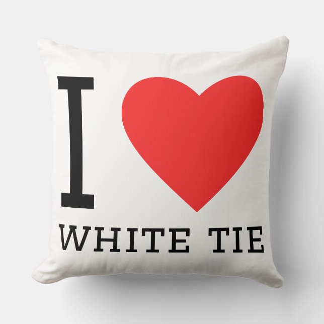 I love white tie cushion (Front)