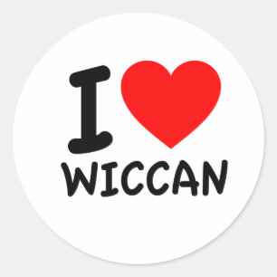 I Love Wiccan Classic Round Sticker
