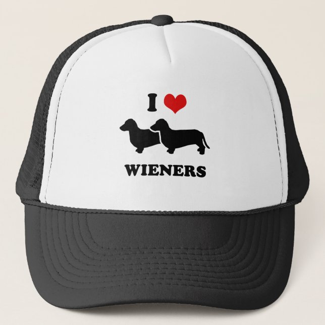 I love wieners trucker hat (Front)