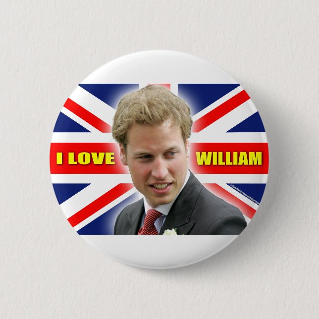 I Love William 6 Cm Round Badge (Front)