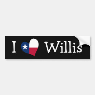 I Love Willis Bumper Sticker