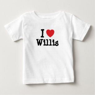 I love Willis heart custom personalised Baby T-Shirt