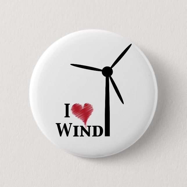 i love wind energy 6 cm round badge (Front)