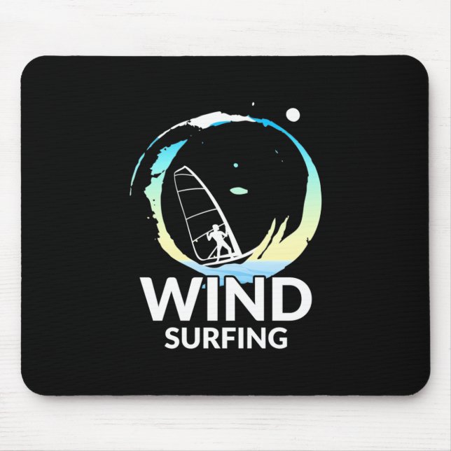 I Love Windsurfing Mouse Mat (Front)