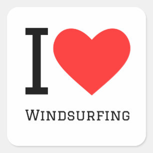 I love windsurfing square sticker