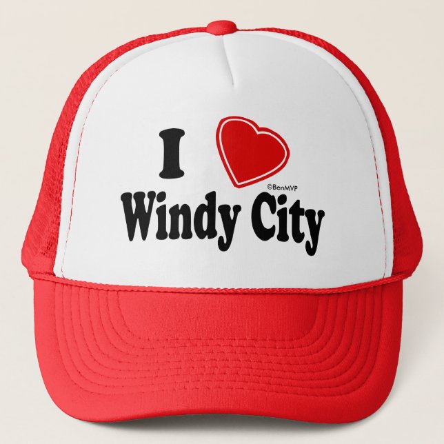 I Love Windy City Trucker Hat (Front)