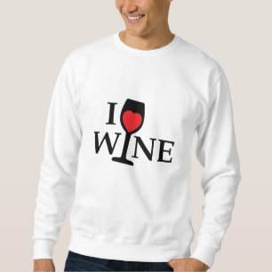 I love wine, I like wine with red heart Sweatshirt