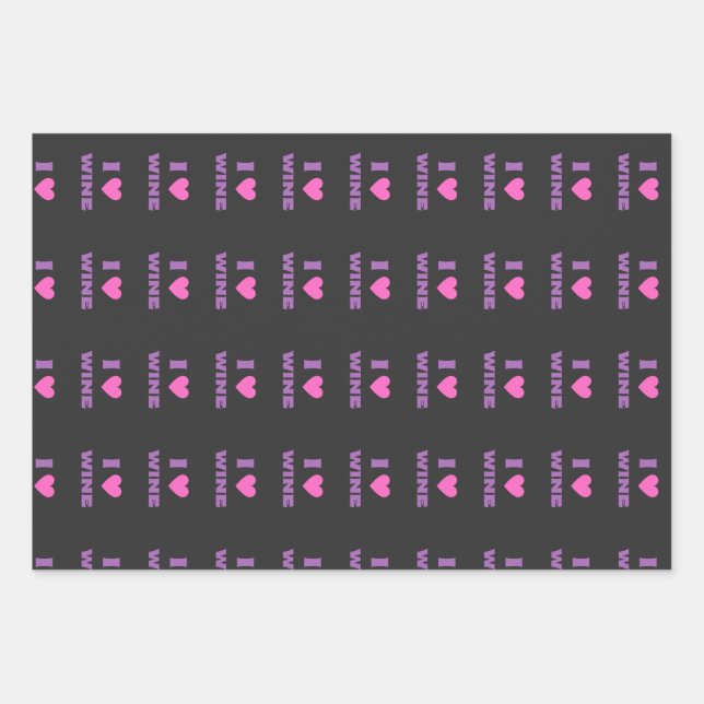 I Love Wine, I Love Wine  Wrapping Paper Sheet (Front)