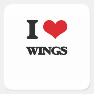 I love Wings Square Sticker