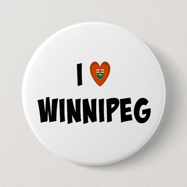 I Love Winnipeg 7.5 Cm Round Badge (Front)