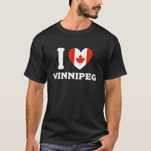 I Love Winnipeg Canada Heart Flag T-Shirt