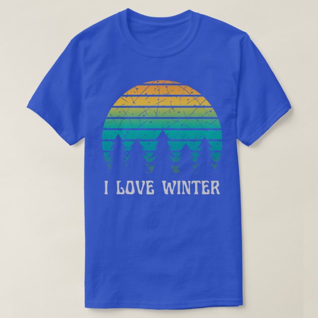 I Love Winter Colourful Outdoors Nature Skiing Sno T-Shirt (Design Front)