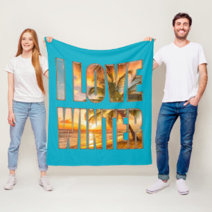 I  love winter fleece blanket