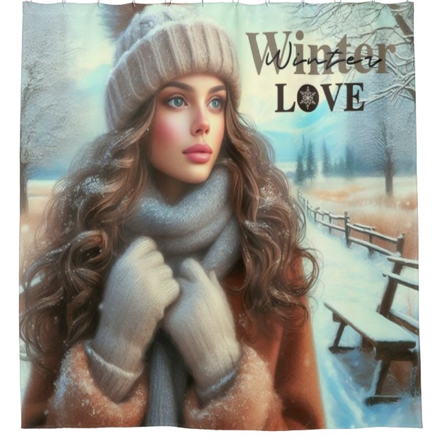 I love winter  shower curtain (Front)