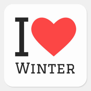 I love winter square sticker