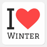 I love winter square sticker