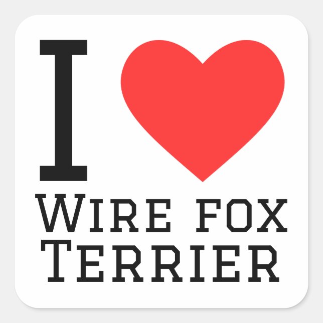 I love wire fox terrier square sticker (Front)