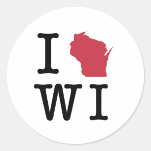 I Love Wisconsin Classic Round Sticker
