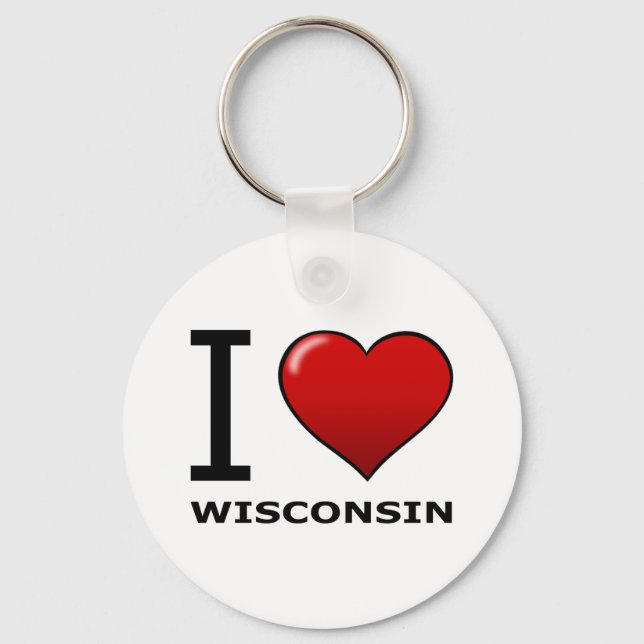 I LOVE WISCONSIN KEY RING (Front)