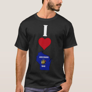 I Love Wisconsin Vertical I Heart Wisconsin State T-Shirt