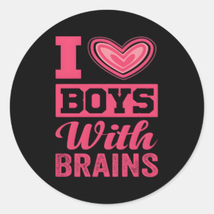 I Love With Brains Friend Friend Classic Round Sticker