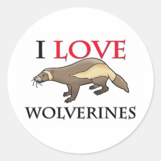 I Love Wolverines Classic Round Sticker