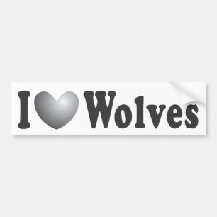 I "LOVE" Wolves - Bumper Sticker