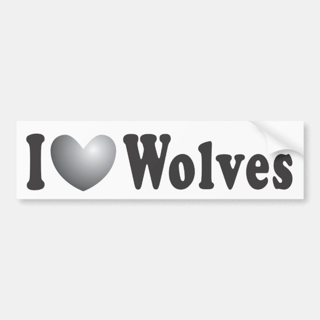I "LOVE" Wolves - Bumper Sticker (Front)