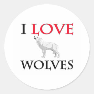 I Love Wolves Classic Round Sticker
