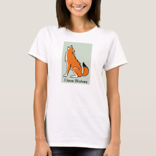 I love WOLVES - Endangered animal graphic T-Shirt