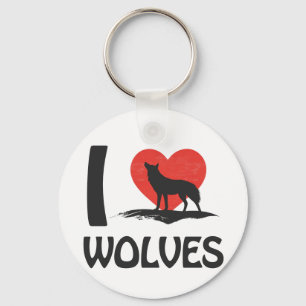 I love Wolves Key Ring