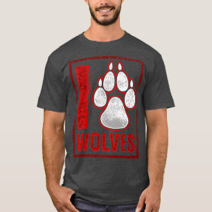 I Love Wolves Paw Print Heart T-Shirt