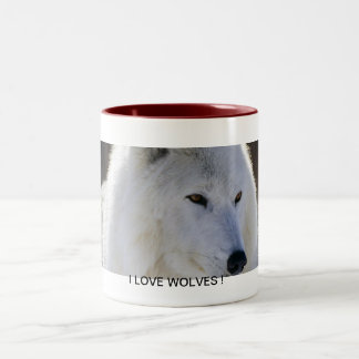 I Love Wolves Two-Tone Coffee Mug